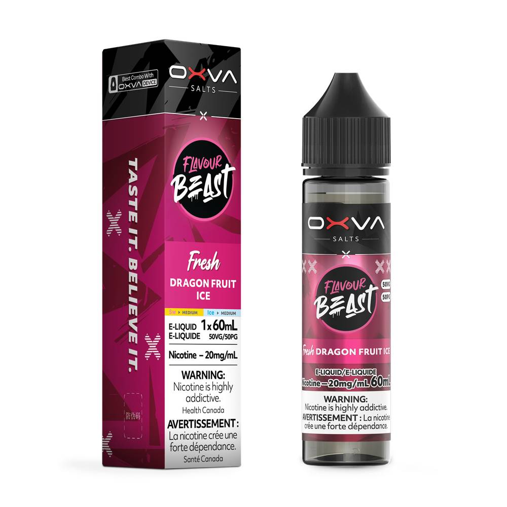 Flavour Beast x OXVA E-Liquid 60mL 20mg – Fresh Dragon Fruit Ice