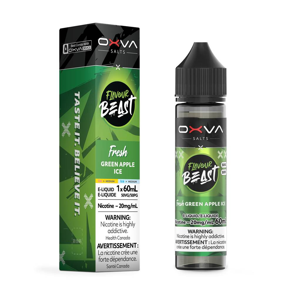Flavour Beast x OXVA E-Liquid 60mL 20mg – Fresh Green Apple Ice
