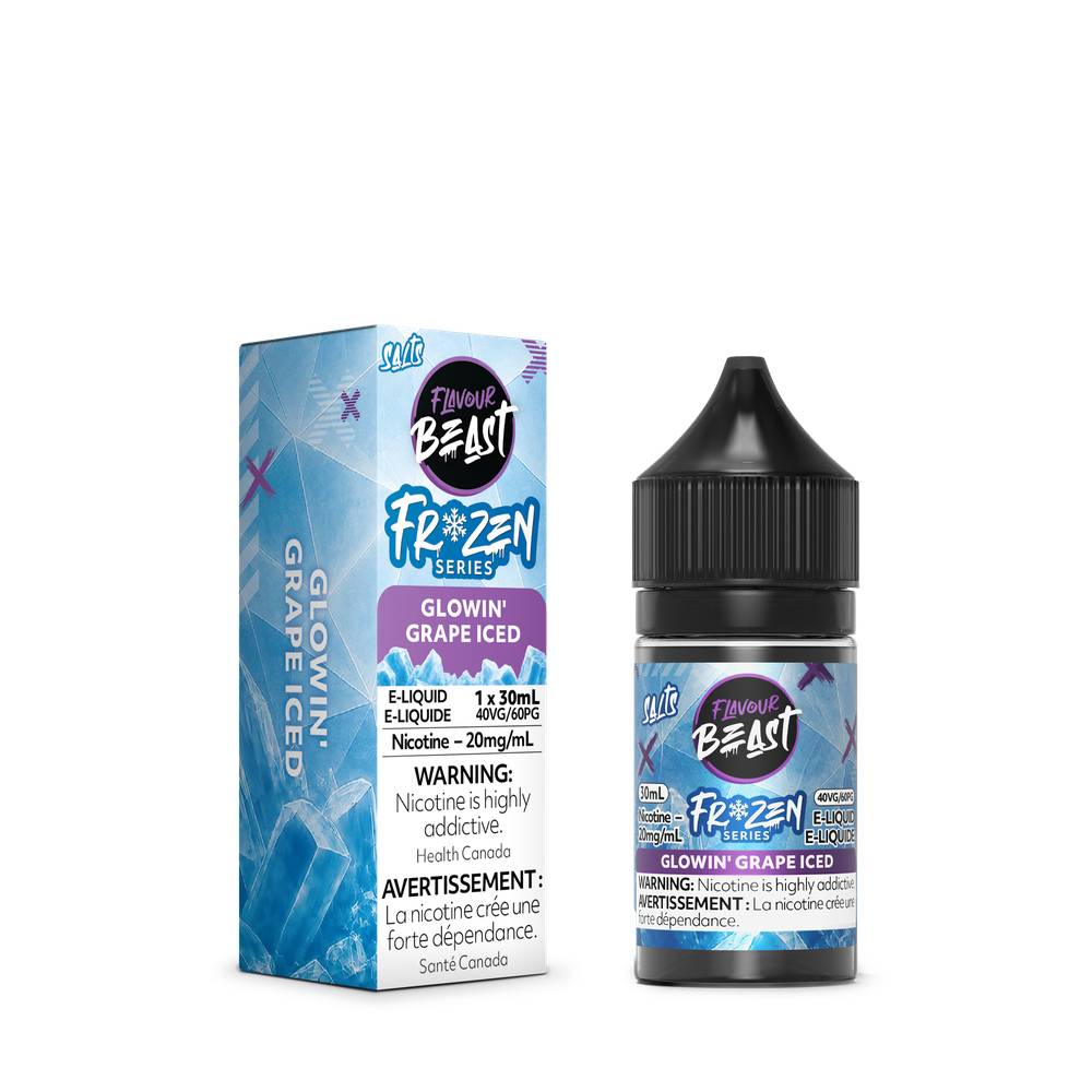 Flavour Beast Frozen Series Nicotine Salt E-Liquid - Glowin' Grape Iced