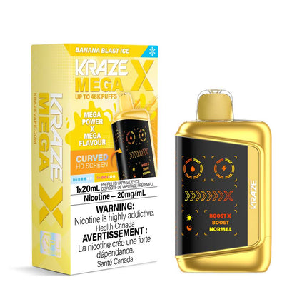 Kraze Mega X 48K Disposable Vape  Banana Blast Ice