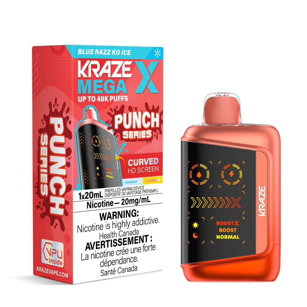 Kraze Mega X 48K Disposable Vape  Blue Razz KO Ice