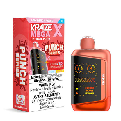 Kraze Mega X 48K Disposable Vape  Pink Lemon KO Ice