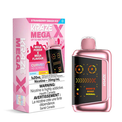 Kraze Mega X 48K Disposable Vape  Strawberry Smash Ice