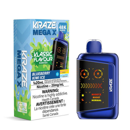Kraze Mega X 48K Disposable Vape  Blueberry Kiwi Ice