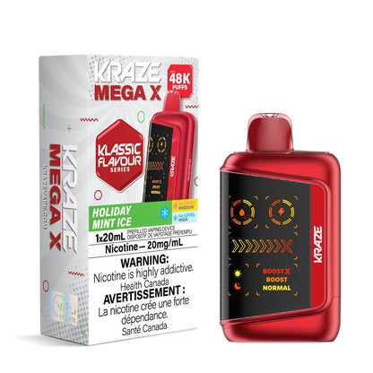 Kraze Mega X 48K Disposable Vape  Holiday Mint Ice