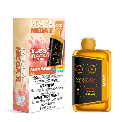 Kraze Mega X 48K Disposable Vape  Peach Mango Ice