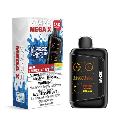 Kraze Mega X 48K Disposable Vape  Red Lightning Ice