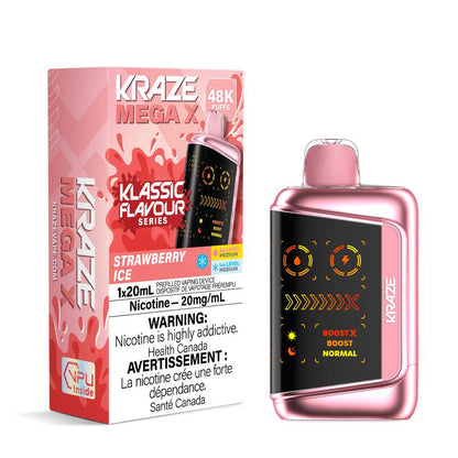 Kraze Mega X 48K Disposable Vape  Strawberry Ice