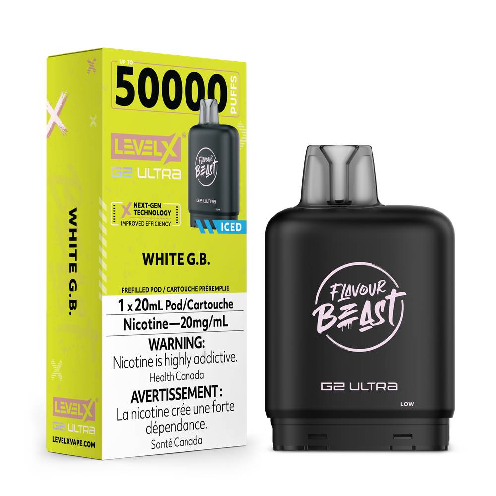 Flavour Beast LEVEL X G2 Ultra 50K Pod - White G.B. 20mg