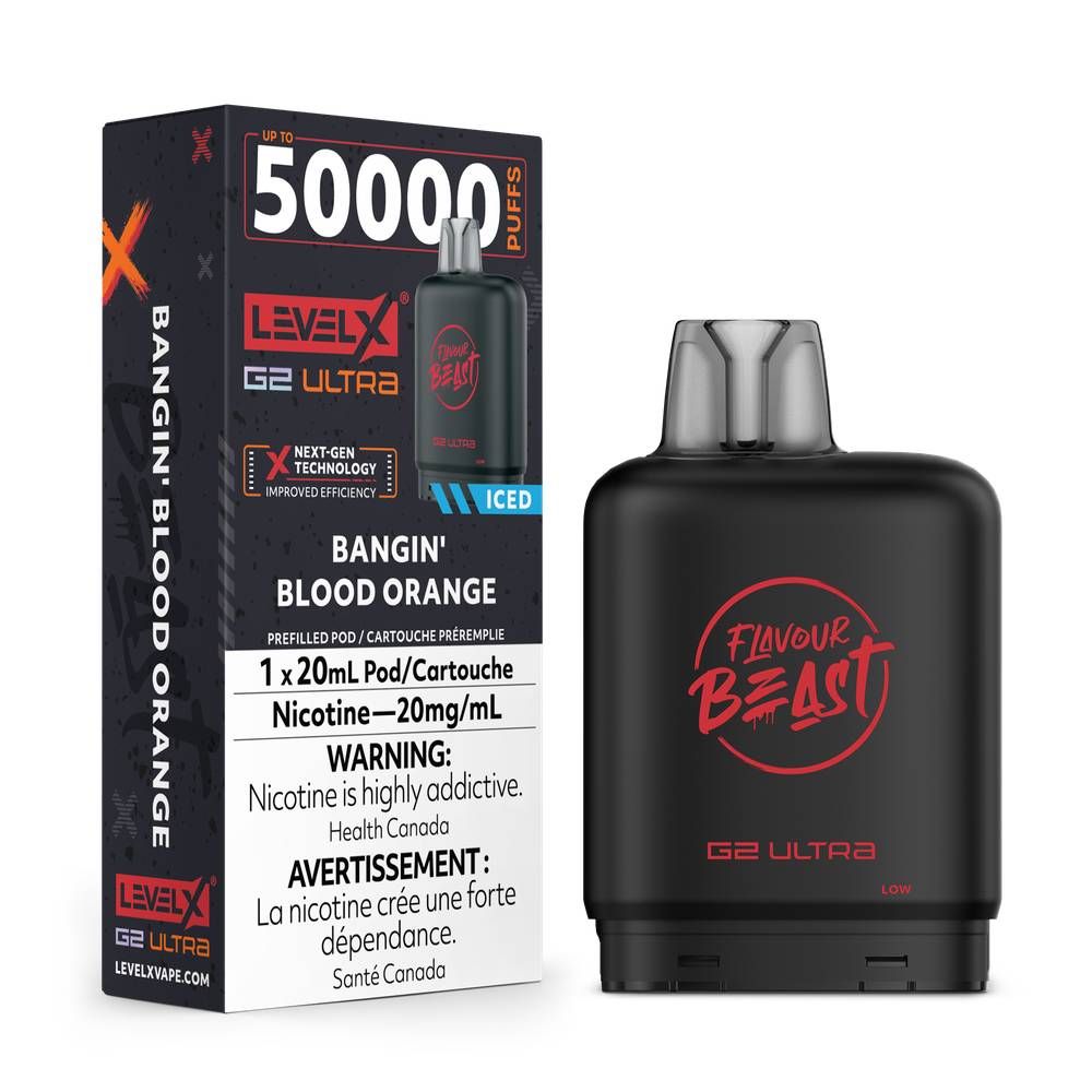 Flavour Beast LEVEL X G2 Ultra 50K Pod - Bangin' Blood Orange 20mg