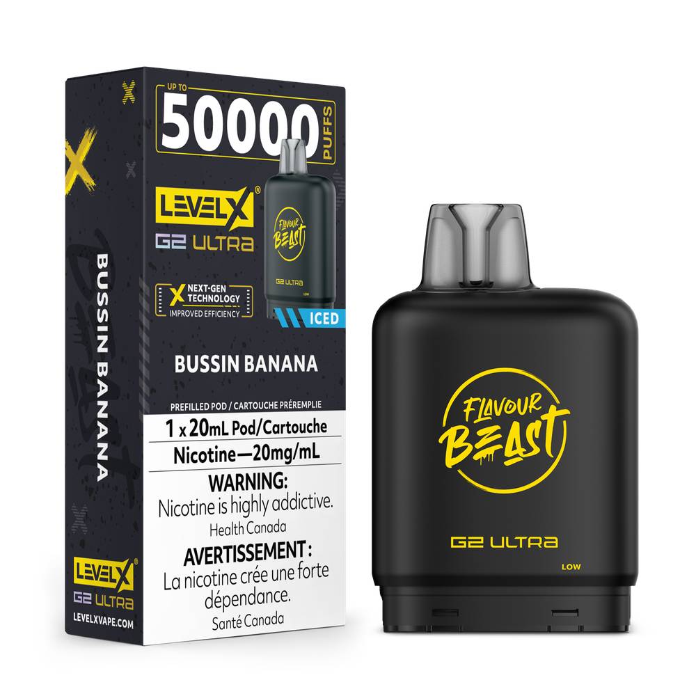 Flavour Beast LEVEL X G2 Ultra 50K Pod - Bussin Banana 20mg