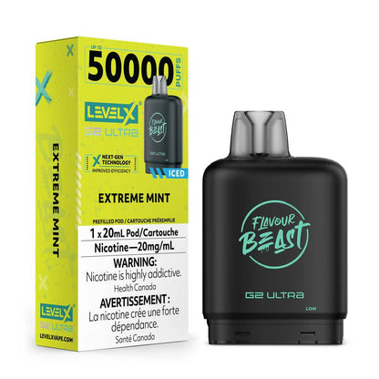 Flavour Beast LEVEL X G2 Ultra 50K Pod - Extreme Mint 20mg