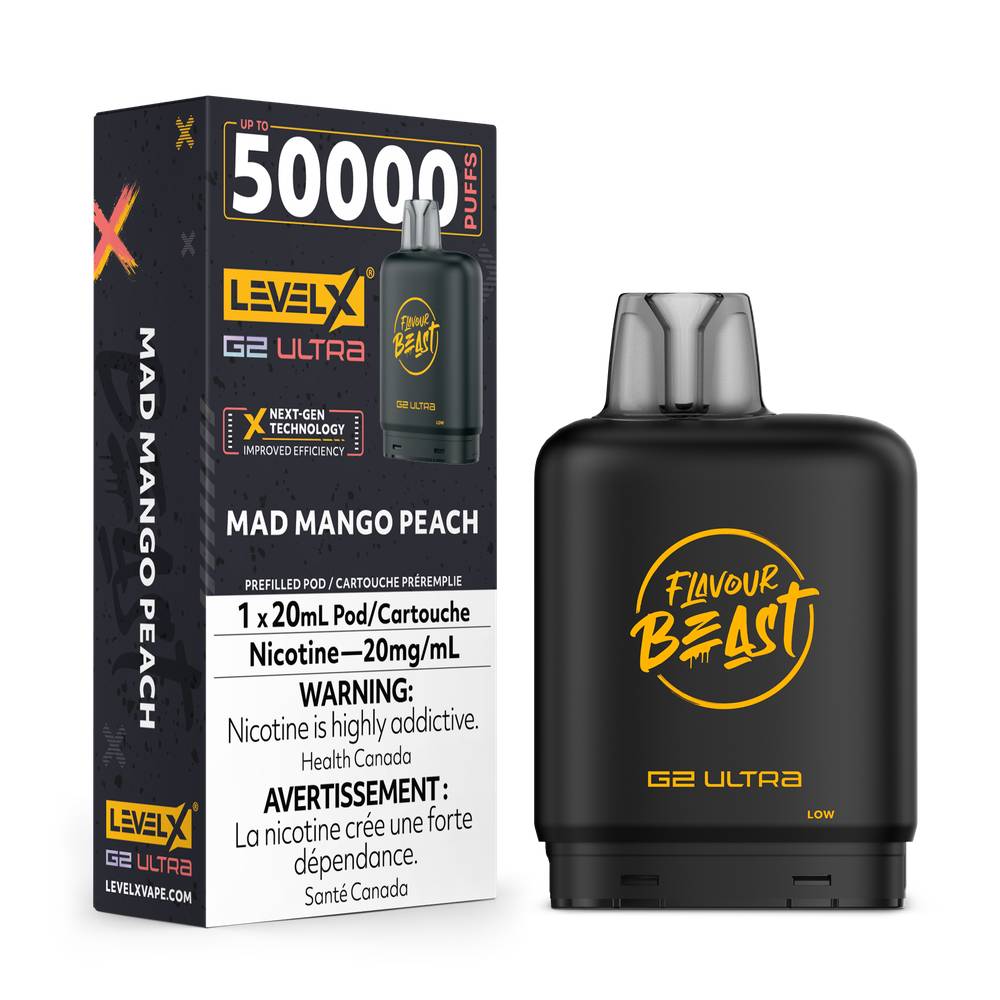 Flavour Beast LEVEL X G2 Ultra 50K Pod - Mad Mango Peach 20mg