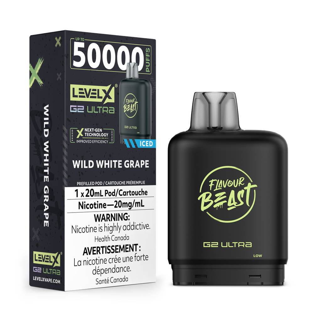 Flavour Beast LEVEL X G2 Ultra 50K Pod - Wild White Grape 20mg