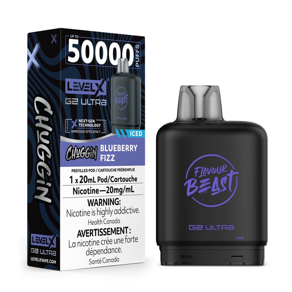 Flavour Beast LEVEL X G2 Ultra 50K Pod - Blueberry Fizz 20mg