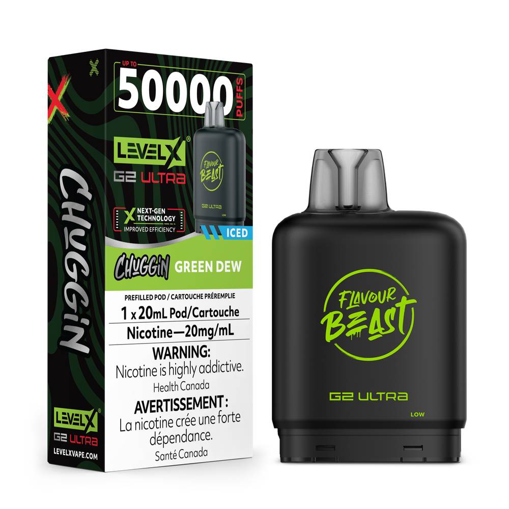 Flavour Beast LEVEL X G2 Ultra 50K Pod - Green Dew 20mg