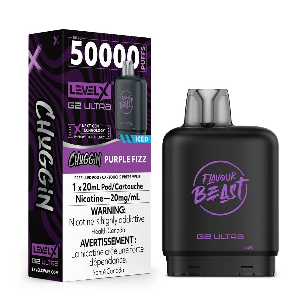 Flavour Beast LEVEL X G2 Ultra 50K Pod - Purple Fizz 20mg