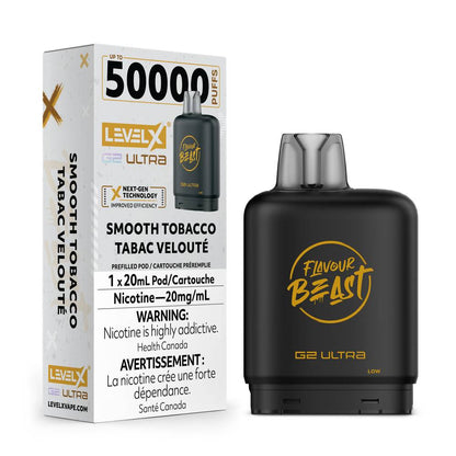 Flavour Beast LEVEL X G2 Ultra 50K Pod - Smooth Tobacco 20mg