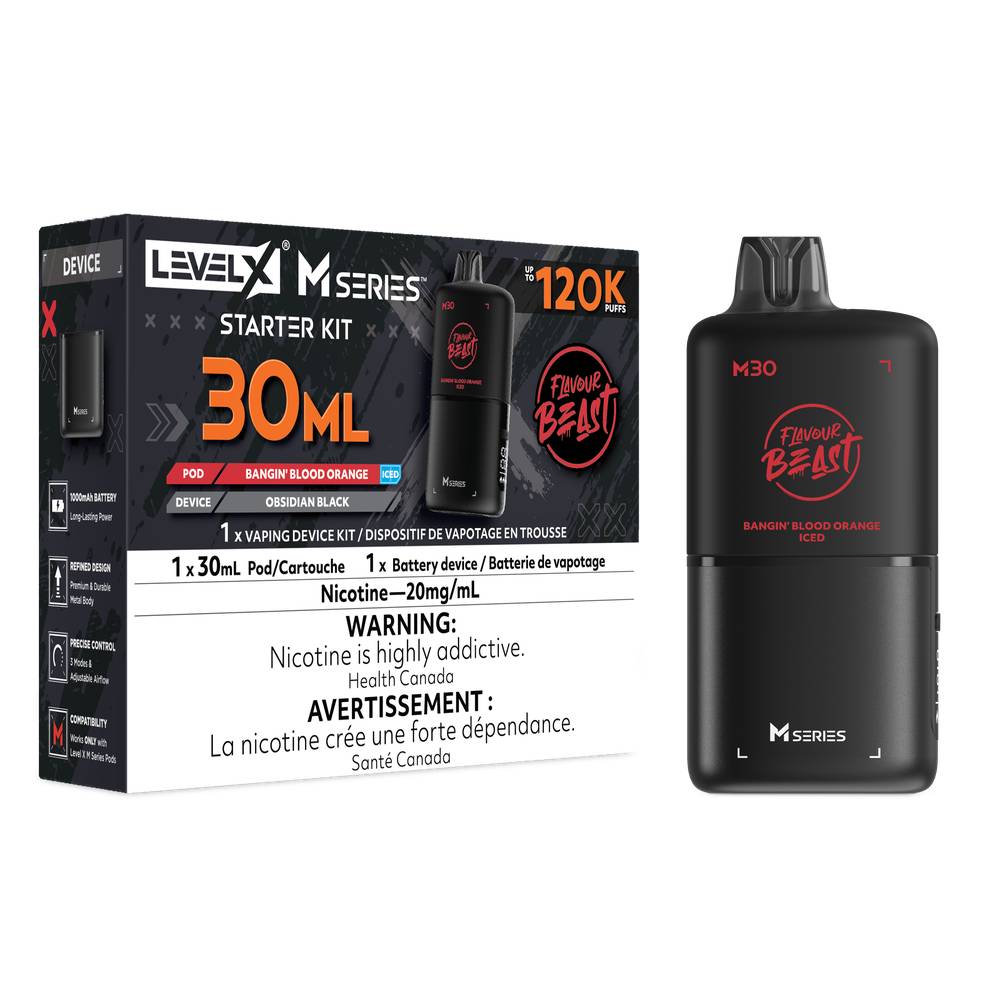 Flavour Beast LEVEL X M 30mL Starter Kit - Bangin' Blood Orange Iced