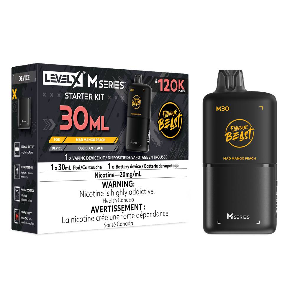 Flavour Beast LEVEL X M 30mL Starter Kit - Mad Mango Peach