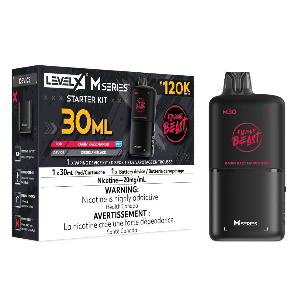 Flavour Beast LEVEL X M 30mL Starter Kit - Rafin' Razz Mango Iced