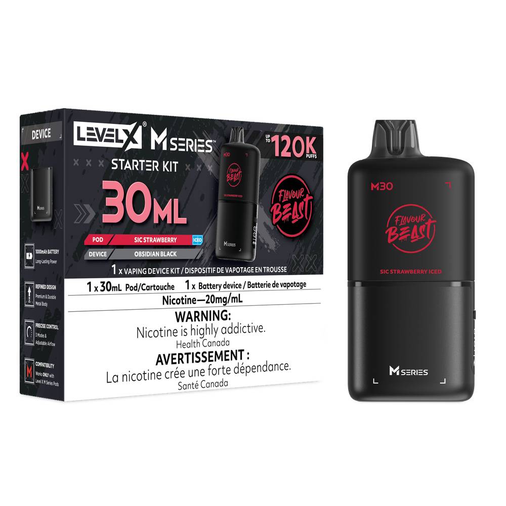 Flavour Beast LEVEL X M 30mL Starter Kit - Sic Strawberry Iced