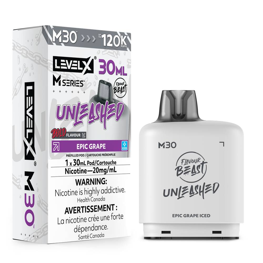 Level X M Series Flavour Beast Unleashed 30mL 120K Pod - Epic Grape Iced