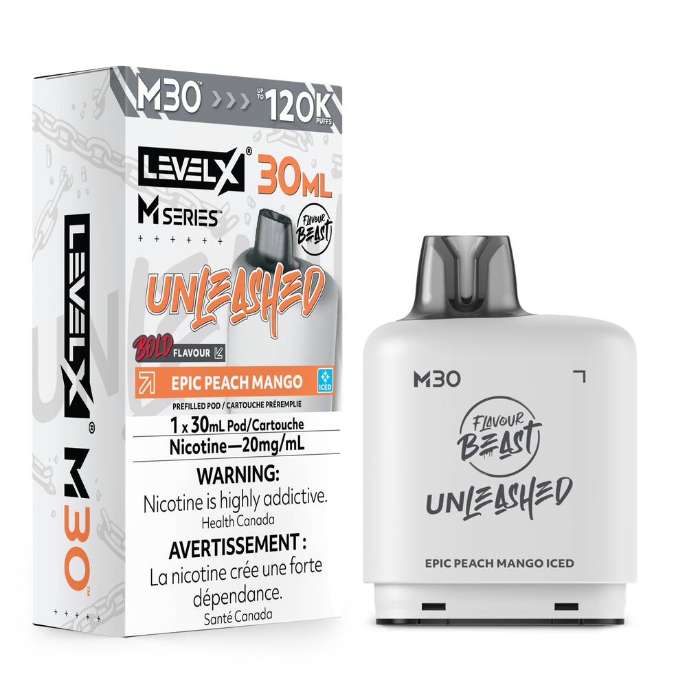 Level X M Series Flavour Beast Unleashed 30mL 120K Pod - Epic Peach Mango Iced