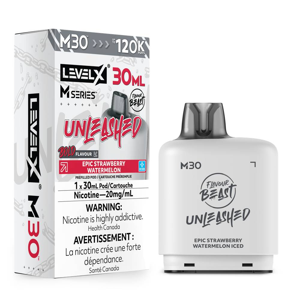 Level X M Series Flavour Beast Unleashed 30mL 120K Pod - Epic Strawberry Watermelon Iced