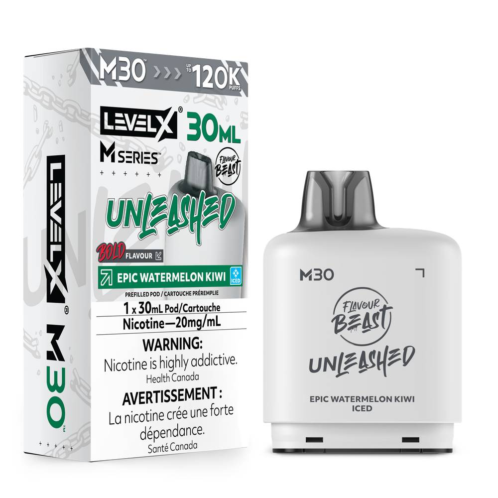 Level X M Series Flavour Beast Unleashed 30mL 120K Pod - Epic Watermelon Kiwi Iced