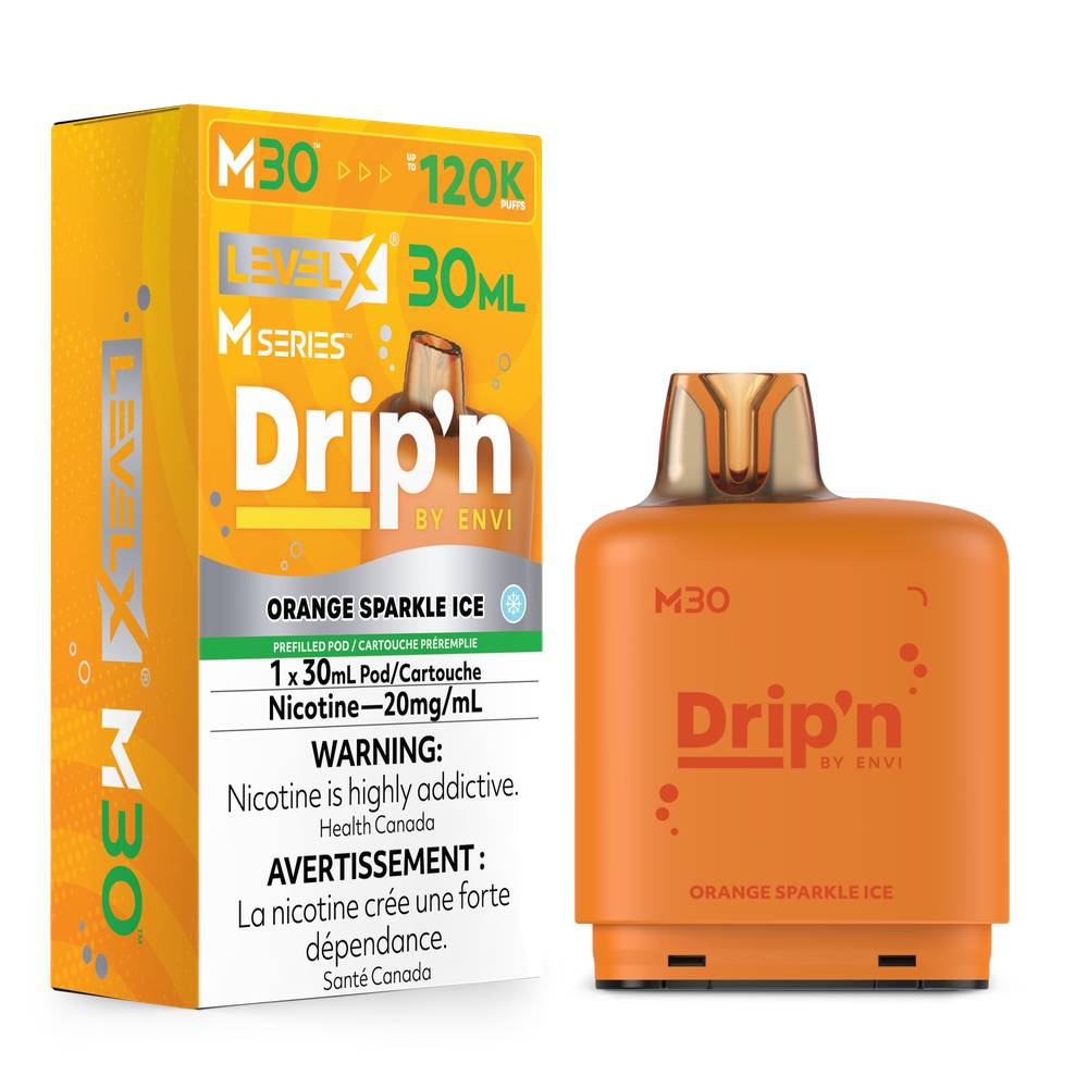 Level X M Series Drip'n 120K Pod 30mL - Orange Sparkle Ice