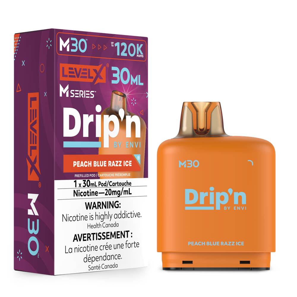 Level X M Series Drip'n 120K Pod 30mL - Peach Blue Razz Ice