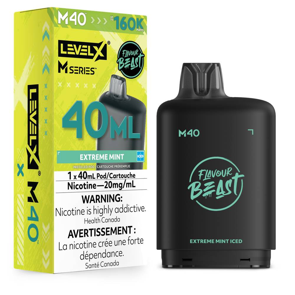 Flavour Beast LEVEL X M 40mL 160K Pod - Extreme Mint Iced