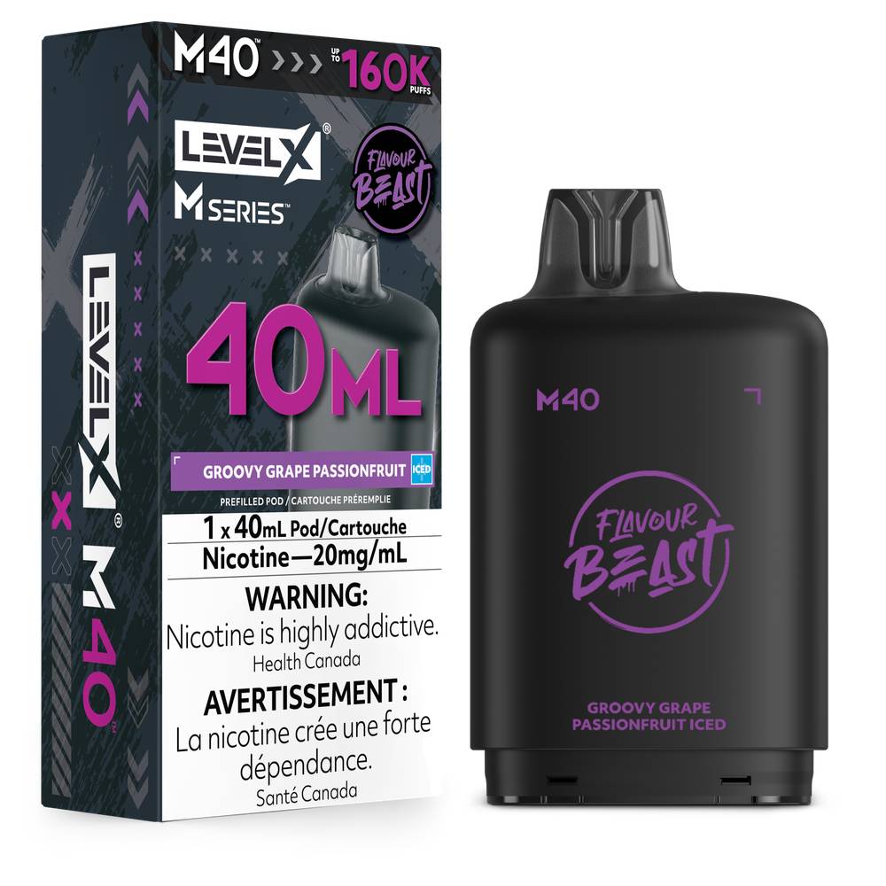 Flavour Beast LEVEL X M 40mL 160K Pod - Groovy Grape Passionfruit