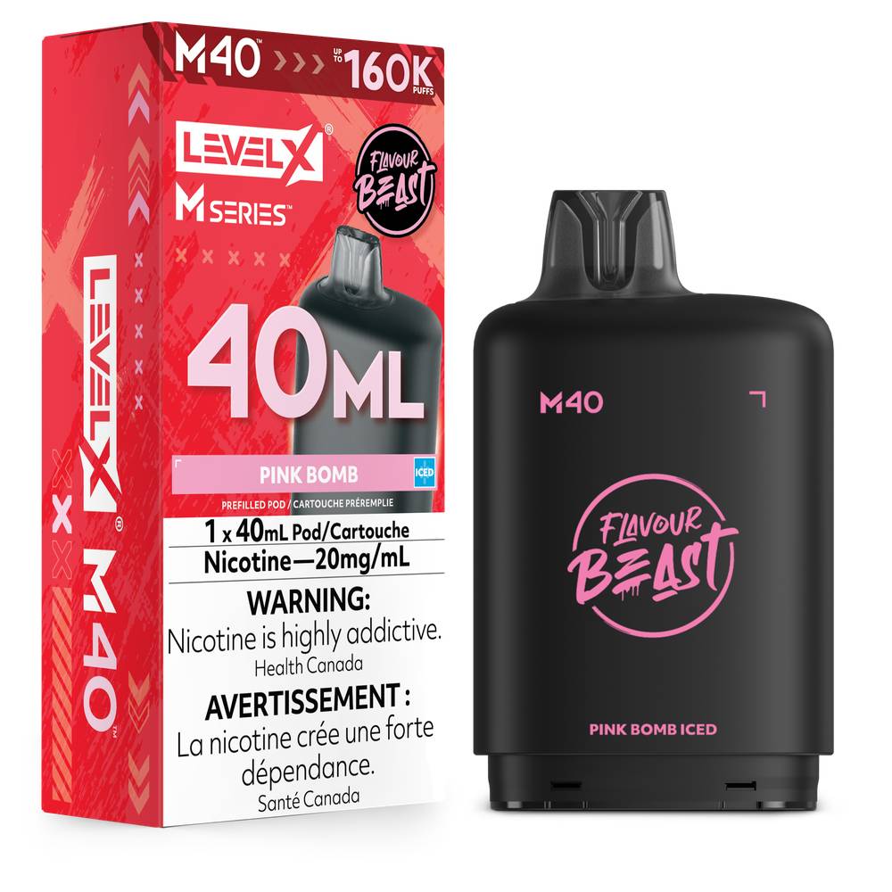 Flavour Beast LEVEL X M 40mL 160K Pod - Pink Bomb Iced