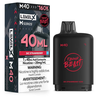 Flavour Beast LEVEL X M 40mL 160K Pod - Sic Strawberry Iced