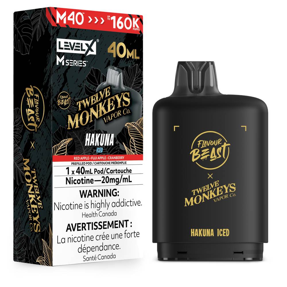 Flavour Beast LEVEL X M 40mL 160K Pod - Twelve Monkeys Hakuna Iced