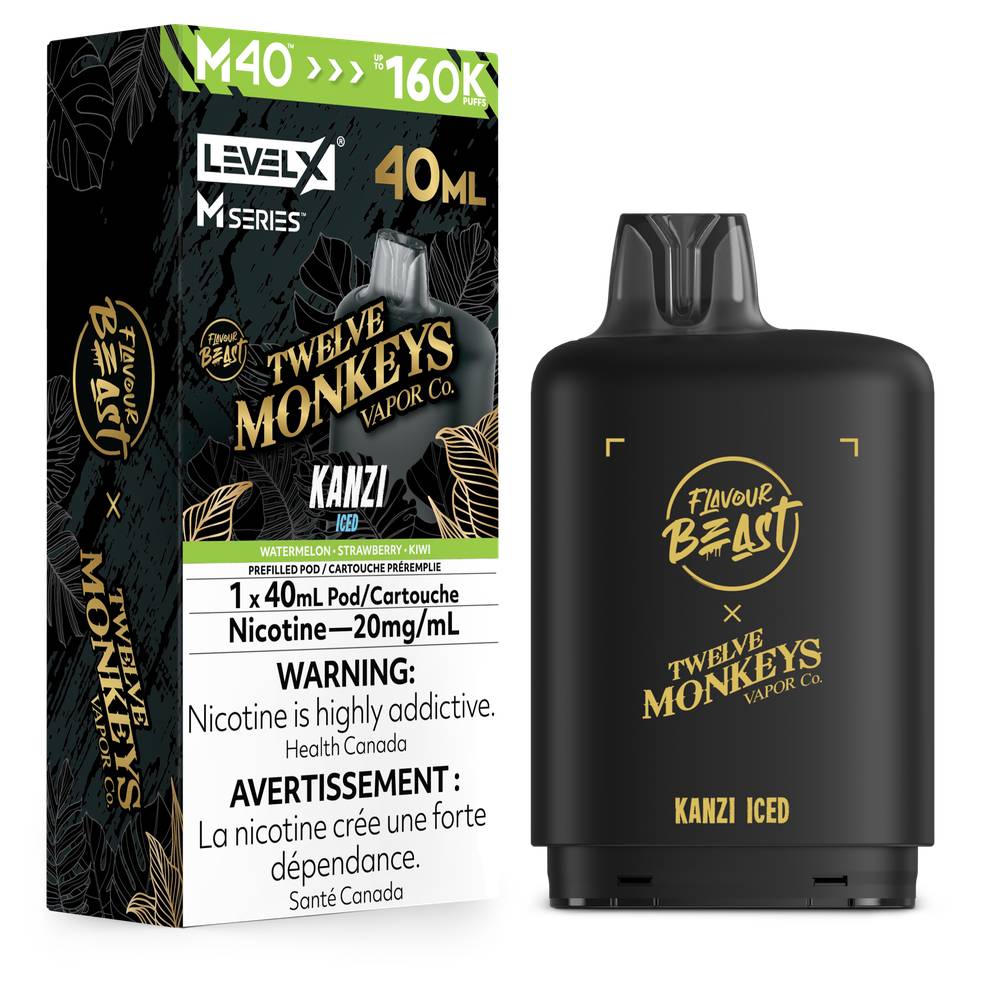 Flavour Beast LEVEL X M 40mL 160K Pod - Twelve Monkeys Kanzi Iced