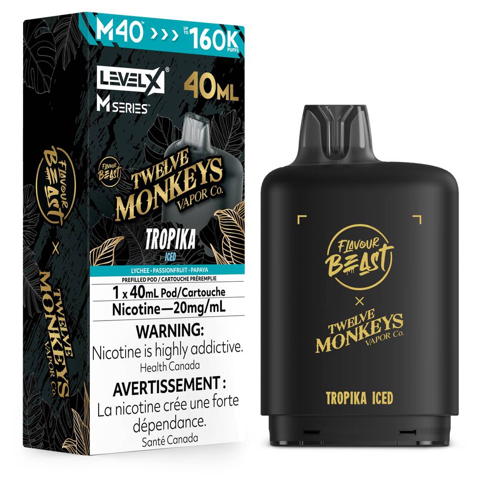 Flavour Beast LEVEL X M 40mL 160K Pod - Twelve Monkeys Tropika Iced