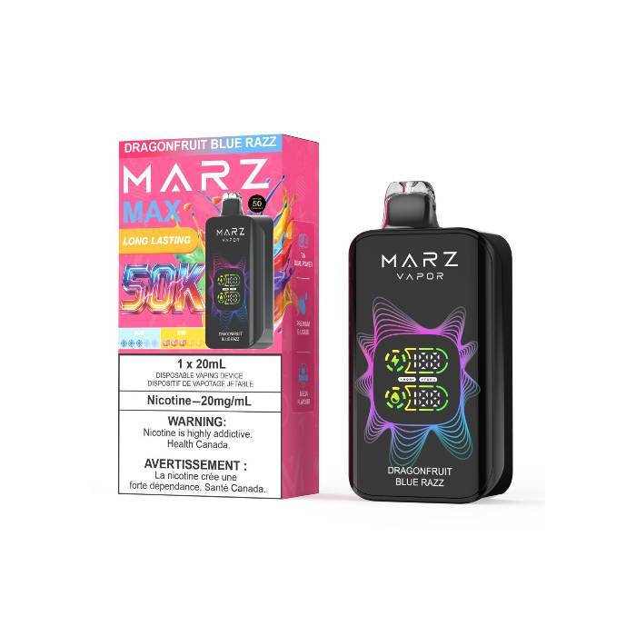 MARZ Vapor MAX 50K Disposable Vape  -  Dragonfruit Blue Razz