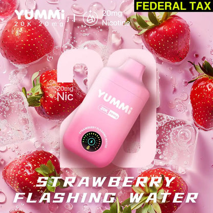YUMMI 20K Rechargeable Disposable Vape Strawberry Flashing Water (20mg)